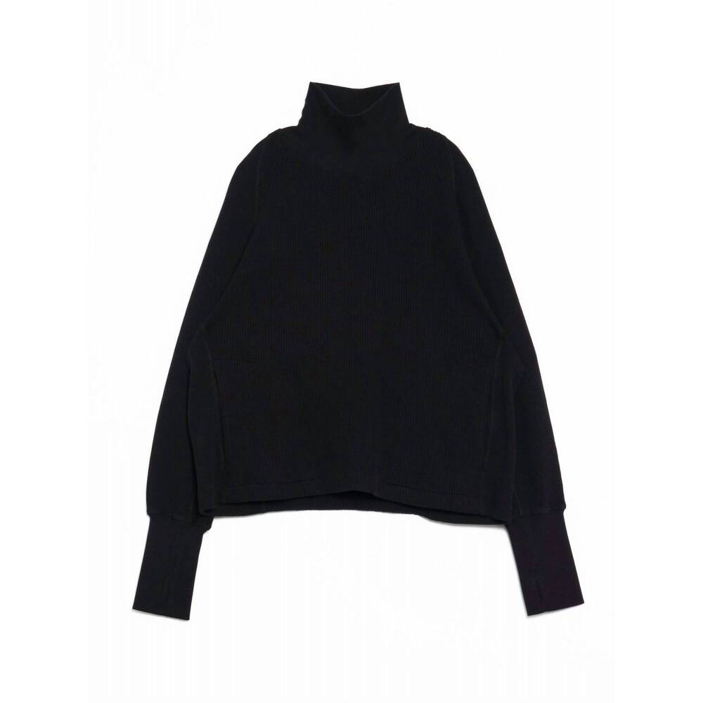 NEW NICHOLAS DALEY men's waffle rollneck top in black